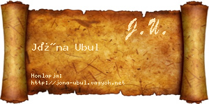 Jóna Ubul névjegykártya